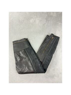 Chloe Women's Size 36 EU 100% Calfskin Leather Rare Designer Ankle Zip Pants
